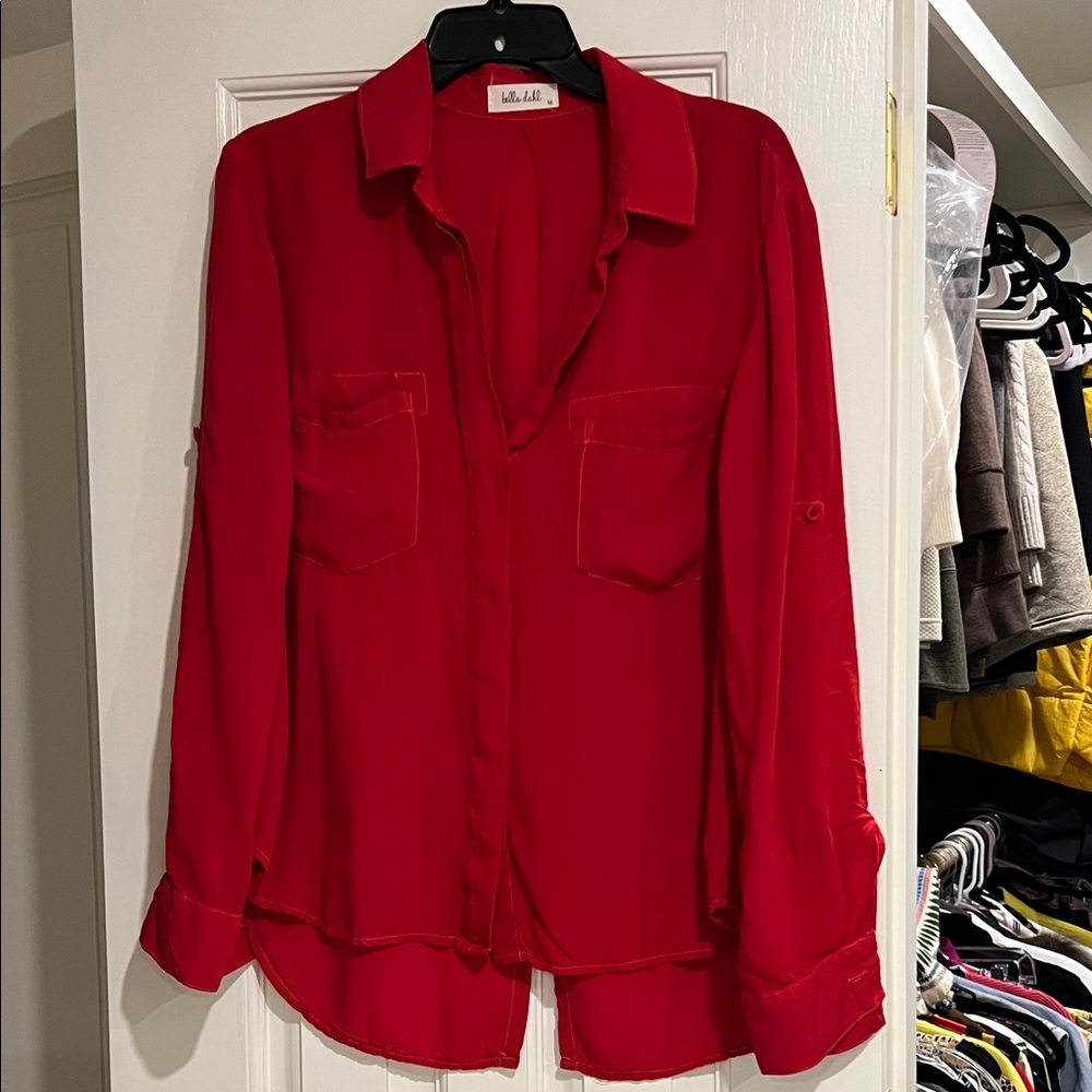 Bella Dahl Vibrant Red Button-Down Shirt